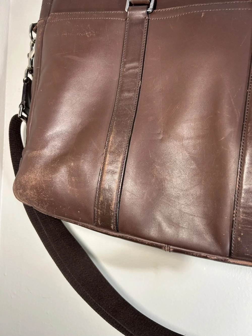 Coach Lexington F70916 Brown Leather Briefcase Carry-all Messenger Shoulder Bag